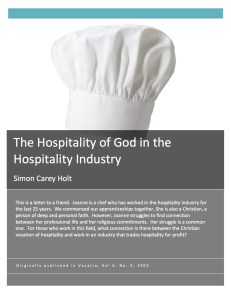 The Hospitality of God